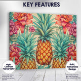 Tropical Pineapple Floral Botanical Pattern Canvas Wall Art Print Decor Picture Ready to Hang