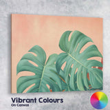 Soft Green Monstera Leaves Minimalist Botanical Canvas Wall Art Print Decor Picture Ready to Hang