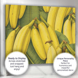 Realistic Banana Bunch Tropical Fruit Pattern Canvas Wall Art Print Decor Picture Ready to Hang