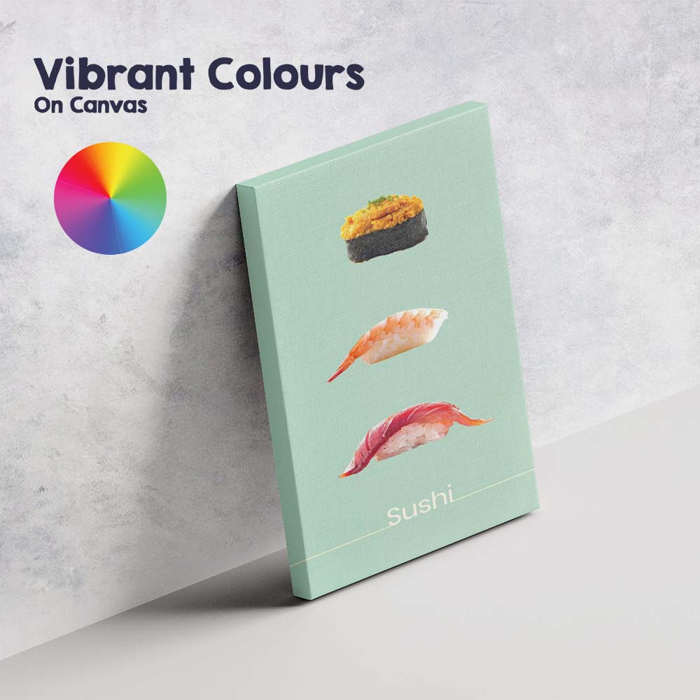 Minimalist Floating Sushi Nigiri Japanese Food Canvas Wall Art Print Decor Picture Ready to Hang
