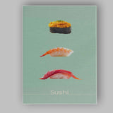 Minimalist Floating Sushi Nigiri Japanese Food Canvas Wall Art Print Decor Picture Ready to Hang