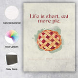 Rustic Apple Pie Watercolour Kitchen Quote Canvas Wall Art Print Decor Picture Ready to Hang