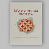 Rustic Apple Pie Watercolour Kitchen Quote Canvas Wall Art Print Decor Picture Ready to Hang