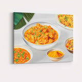 Butter Chicken Curry Indian Food White Background Canvas Wall Art Print Decor Picture Ready to Hang