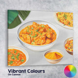 Butter Chicken Curry Indian Food White Background Canvas Wall Art Print Decor Picture Ready to Hang
