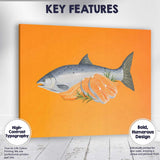 Fresh Salmon Fillet Seafood Watercolour Illustration Canvas Wall Art Print Decor Picture Ready to Hang