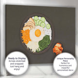 Korean Bibimbap Rice Bowl with Kimchi Canvas Wall Art Print Decor Picture Ready to Hang