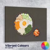Korean Bibimbap Rice Bowl with Kimchi Canvas Wall Art Print Decor Picture Ready to Hang