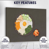 Korean Bibimbap Rice Bowl with Kimchi Canvas Wall Art Print Decor Picture Ready to Hang