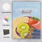 Fresh Fruit Smoothie Bowl Healthy Breakfast Illustration Canvas Wall Art Print Decor Picture Ready to Hang
