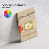Breakfast Toast Selection Watercolour Menu Illustration Canvas Wall Art Print Decor Picture Ready to Hang