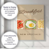 Breakfast Toast Selection Watercolour Menu Illustration Canvas Wall Art Print Decor Picture Ready to Hang
