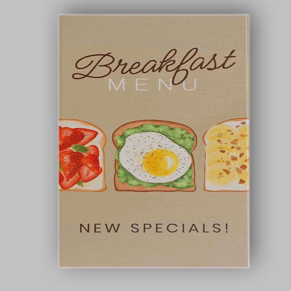 Breakfast Toast Selection Watercolour Menu Illustration Canvas Wall Art Print Decor Picture Ready to Hang
