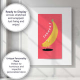 Summer Banana Cute Fruit Character Minimalist Nursery Illustration Canvas Wall Art Print Decor Picture Ready to Hang