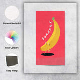 Summer Banana Cute Fruit Character Minimalist Nursery Illustration Canvas Wall Art Print Decor Picture Ready to Hang