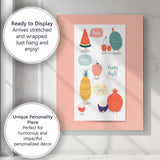 Cute Funny Fruit Character Poster Pastel Nursery Illustration Canvas Wall Art Print Decor Picture Ready to Hang