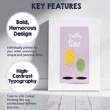 Healthy Time Cute Lemon Lime Character Nursery Illustration Canvas Wall Art Print Decor Picture Ready to Hang