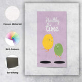 Healthy Time Cute Lemon Lime Character Nursery Illustration Canvas Wall Art Print Decor Picture Ready to Hang