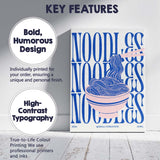 Blue Pink Minimalist Noodles Typography Kitchen Poster Canvas Wall Art Print Decor Picture Ready to Hang