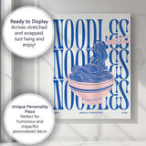 Blue Pink Minimalist Noodles Typography Kitchen Poster Canvas Wall Art Print Decor Picture Ready to Hang