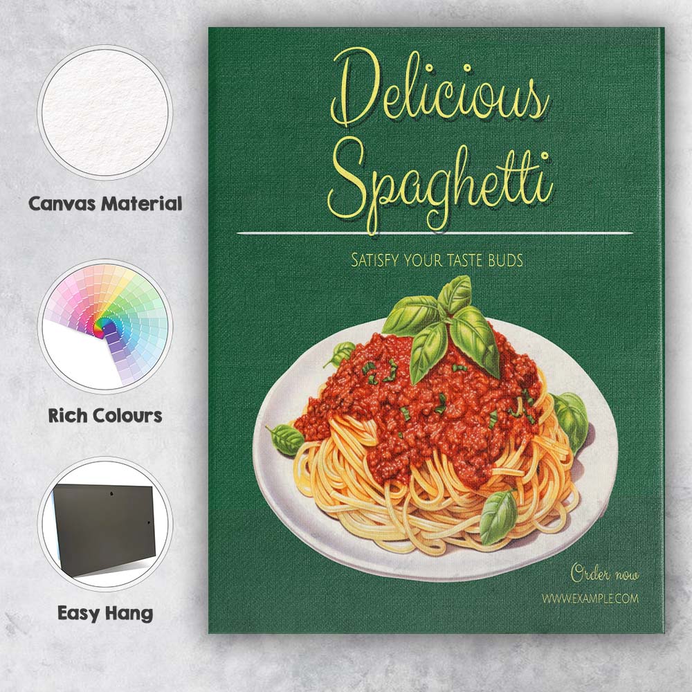 Classic Spaghetti Bolognese Italian Food Restaurant Poster Canvas Wall Art Print Decor Picture Ready to Hang