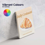 Golden Butter Croissant Bakery Poster Illustration Canvas Wall Art Print Decor Picture Ready to Hang