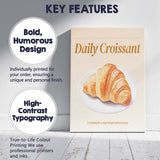 Golden Butter Croissant Bakery Poster Illustration Canvas Wall Art Print Decor Picture Ready to Hang