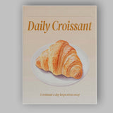 Golden Butter Croissant Bakery Poster Illustration Canvas Wall Art Print Decor Picture Ready to Hang