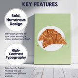 Fresh Baked Croissants on White Plate Illustration Canvas Wall Art Print Decor Picture Ready to Hang