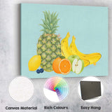 Tropical Fresh Fruit Collection Pineapple Banana Citrus Illustration Canvas Wall Art Print Decor Picture Ready to Hang