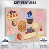 Assorted Sweet Desserts Bakery Treats Watercolour Collection Canvas Wall Art Print Decor Picture Ready to Hang