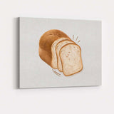 Rustic Sliced Sandwich Bread Watercolour Bakery Illustration Canvas Wall Art Print Decor Picture Ready to Hang