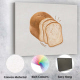 Rustic Sliced Sandwich Bread Watercolour Bakery Illustration Canvas Wall Art Print Decor Picture Ready to Hang