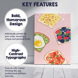 Colourful Gourmet Toast Selection Breakfast Watercolour Illustration Canvas Wall Art Print Decor Picture Ready to Hang