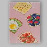 Colourful Gourmet Toast Selection Breakfast Watercolour Illustration Canvas Wall Art Print Decor Picture Ready to Hang