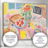 Colourful Breakfast Table Expressionist Kitchen Still Life Canvas Wall Art Print Decor Picture Ready to Hang