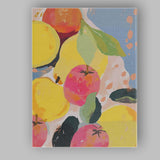 Colourful Citrus and Apple Fruit Abstract Painting Canvas Wall Art Print Decor Picture Ready to Hang