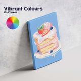 Pastel Strawberry Cream Layer Cake Dessert Painting Canvas Wall Art Print Decor Picture Ready to Hang