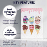 Watercolour Cupcakes Ice Cream Cones Sweet Dessert Collection Canvas Wall Art Print Decor Picture Ready to Hang