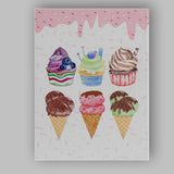 Watercolour Cupcakes Ice Cream Cones Sweet Dessert Collection Canvas Wall Art Print Decor Picture Ready to Hang