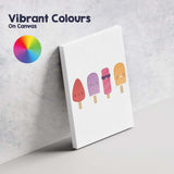 Cute Colourful Kawaii Ice Lolly Cartoon Illustration Canvas Wall Art Print Decor Picture Ready to Hang