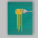 Minimalist Spaghetti Pasta Fork Modern Food Illustration Canvas Wall Art Print Decor Picture Ready to Hang