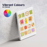 Cute Breakfast Toast Toppings Food Collection Illustration Canvas Wall Art Print Decor Picture Ready to Hang