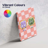 Cute Jam Toast Characters Cartoon Kitchen Illustration Canvas Wall Art Print Decor Picture Ready to Hang