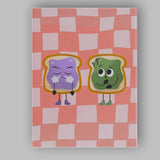 Cute Jam Toast Characters Cartoon Kitchen Illustration Canvas Wall Art Print Decor Picture Ready to Hang