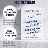 Chef Was Cute Would Eat Here Again Retro Restaurant Receipt Typography Canvas Wall Art Print Decor Picture Ready to Hang
