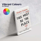 This Must Be The Place Guest Check Typography Canvas Wall Art Print Decor Picture Ready to Hang