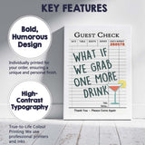 What If We Grab One More Drink Guest Check Typography Canvas Wall Art Print Decor Picture Ready to Hang