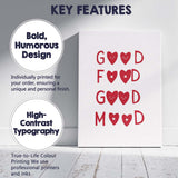 Good Food Good Mood Heart Typography Canvas Wall Art Print Decor Picture Ready to Hang