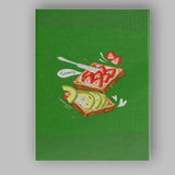 Cute Strawberry Toast and Avocado Breakfast Illustration Canvas Wall Art Print Decor Picture Ready to Hang